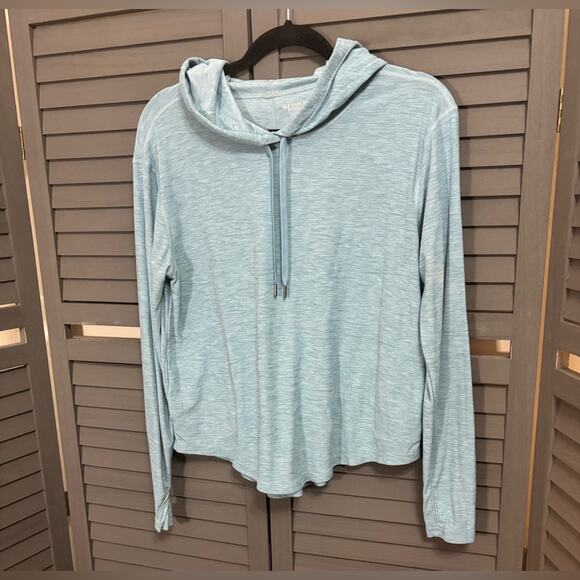 Old Navy Tops - Old Navy Active Breathe On Light Blue Hoodie with Thumb Holes Size Small